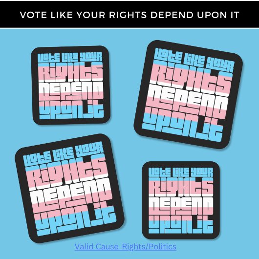 Sticker Carré Vote pour Trans Rights