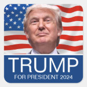 Sticker Carré VOTE Trump pour le président 2024 (Devant)