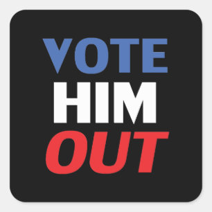 Sticker Carré Votez-le Out noir rouge blanc bleu moderne texte