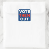 Sticker Carré Votez-les dehors audacieux rouge blanc marine bleu (Sac)