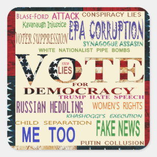 Sticker Carré Votez pour la démocratie
