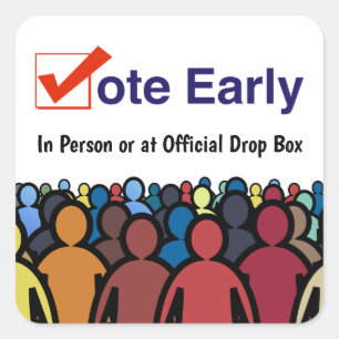 Sticker Carré Votez tôt en personne 2026