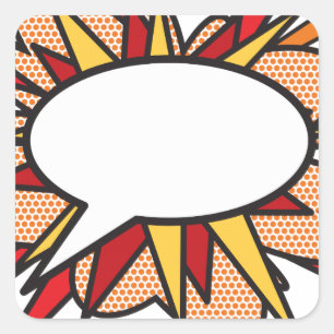 Sticker Carré Votre Bulle de Texte de Message Amusant Livre de B