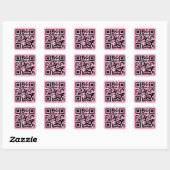Sticker Carré Votre code QR sur fond rose clair (Feuille)