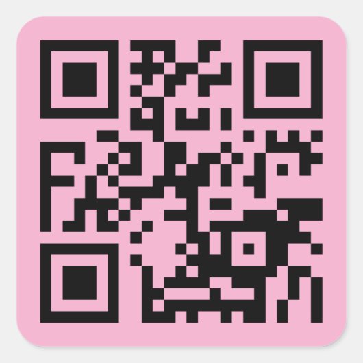 Sticker Carré Votre code QR sur fond rose clair (Devant)