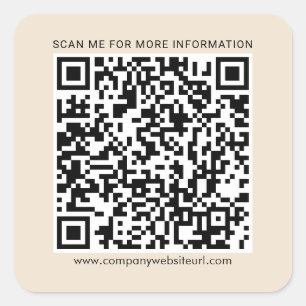 Sticker Carré Votre entreprise QR Code et le site Web de l'entre