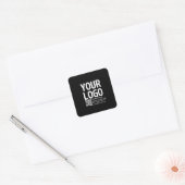 Sticker Carré Votre logo avec code QR et texte modifiables (Enveloppe)