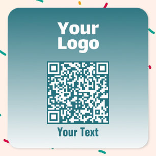 Sticker Carré Votre logo avec code QR modifiable et Ombre de dég