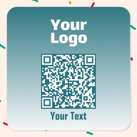 Sticker Carré Votre logo avec code QR modifiable et Ombre de dég
