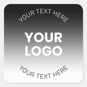 Sticker Carré Votre logo Dégradé noir et blanc moderne éditabl
