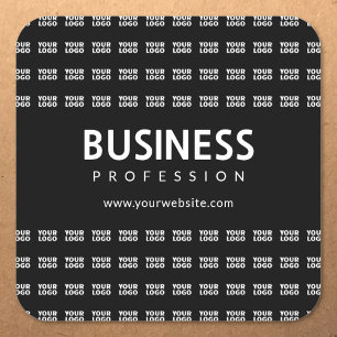Sticker Carré Votre logo en motif mosaïque et nom d'entreprise m