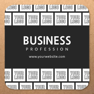 Sticker Carré Votre logo en motif mosaïque et nom d'entreprise m