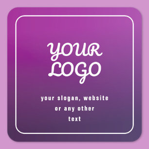 Sticker Carré Votre logo et ombre dégradée violet clair à foncé
