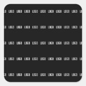 Sticker Carré Votre logo | Motif de bande profilée horizontale (Devant)