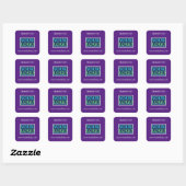 Sticker Carré Votre logo, nom et site Web Promo, Violet (Feuille)