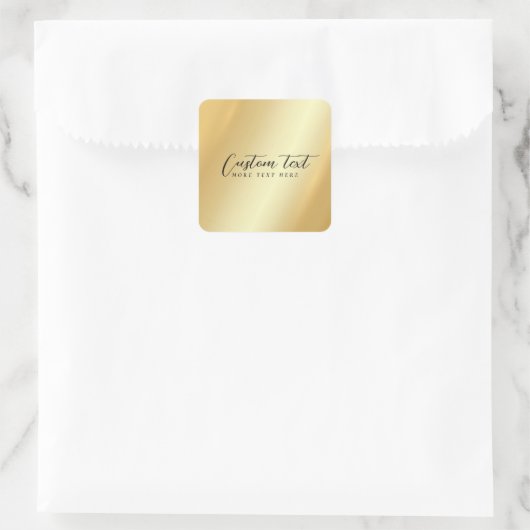 Sticker Carré Votre modèle de typographie de texte personnalisé (Sac)