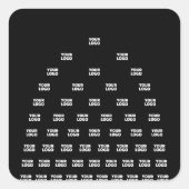 Sticker Carré Votre Motif d'arche unique Logo | Noir (modifiable (Devant)