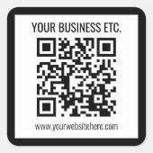 Sticker Carré Votre nom d'entreprise et votre code QR modifié (Devant)