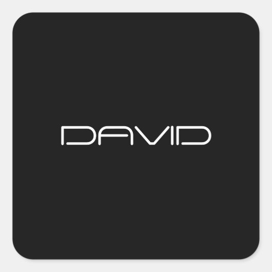 Sticker Carré Votre nom | Texte personnalisable stylisé Cool (Devant)