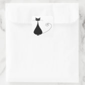 Sticker Carré Votre texte - Black Cat Caractère Pose 7 Poster (Sac)