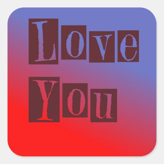 Sticker Carré Vous aime foncé (Devant)