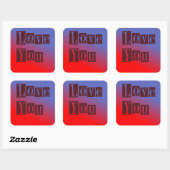 Sticker Carré Vous aime foncé (Feuille)