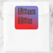 Sticker Carré Vous aime foncé (Sac)