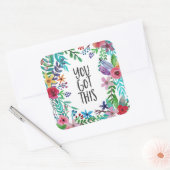 Sticker Carré Vous Avez Cette Citation Cute Boho Floral (Enveloppe)