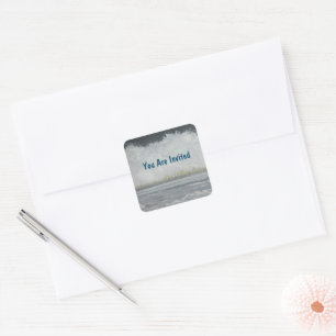 Sticker Carré Vous Êtes Invité Family Beach Voyage Enveloppe Sce