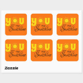 Sticker Carré Vous êtes mon soleil (Feuille)