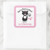 Sticker Carré Vous êtes Purrfect Black Cat Valentine's Heart Pin (Sac)