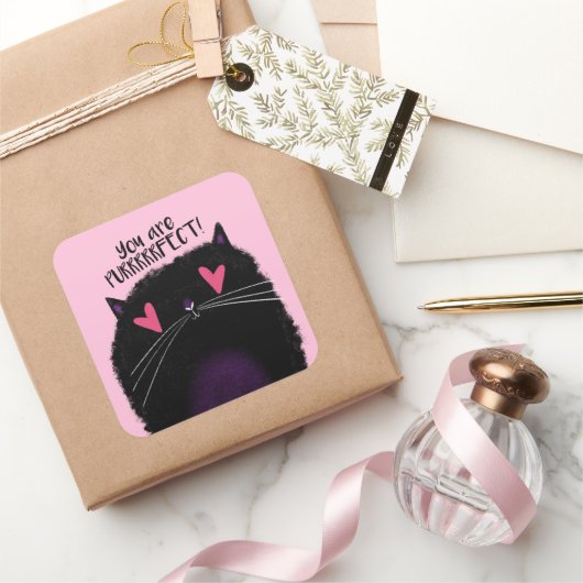 Sticker Carré Vous êtes PURRRFECT (Cadeaux)