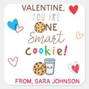 Sticker Carré Vous êtes un biscuit intelligent Saint-Valentin