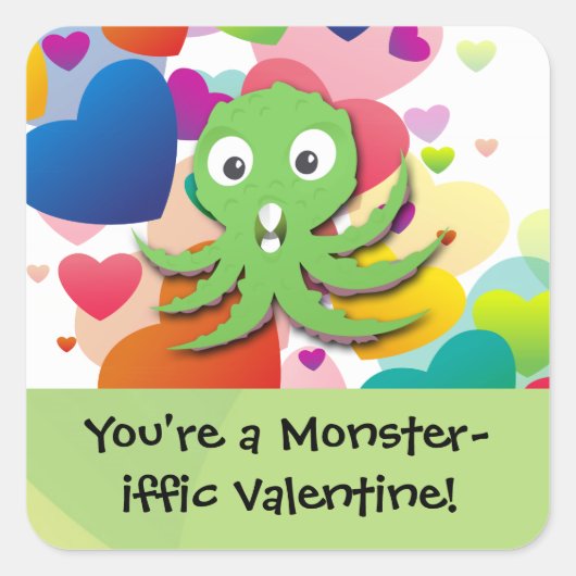 Sticker Carré Vous êtes un Monster-iffic Valentine (Devant)
