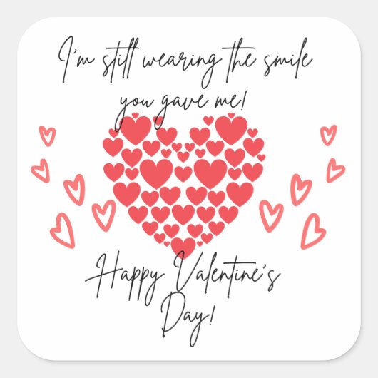 Sticker Carré Vous me faites sourire Bonne Saint Valentin (Devant)