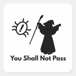 Sticker Carré Vous ne passerez pas l'assistant de test de bug dr