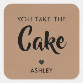 Sticker Carré Vous prenez l'étiquette de cadeau de gâteau, l'éti (Devant)