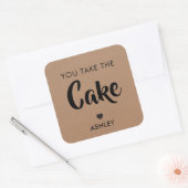 Sticker Carré Vous prenez l'étiquette de cadeau de gâteau, l'éti (Enveloppe)
