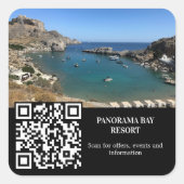 Sticker Carré Voyage de location de photo QR code affaires (Devant)