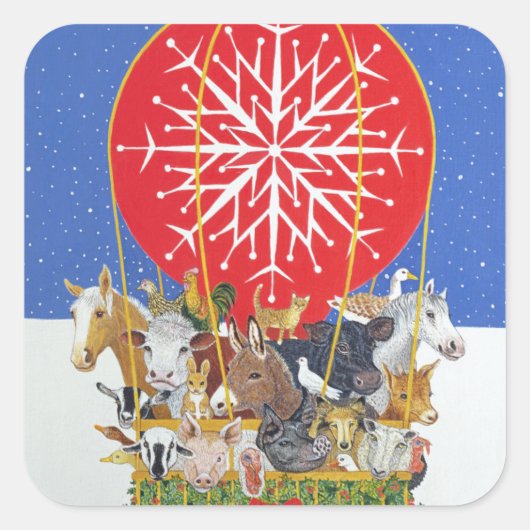 Sticker Carré Voyage de Noël (Devant)