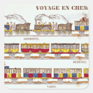 Sticker Carré Voyage de rail en 1845