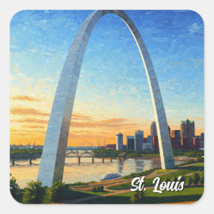 Sticker Carré Voyage de St Louis Gateway Arch