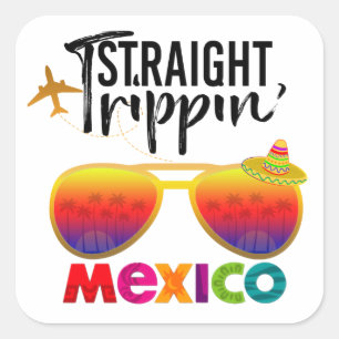 Sticker Carré Voyage droit Mexique Voyage Voyage Voyage Groupe d