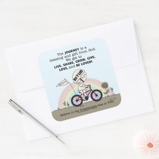 Sticker Carré Voyage est un cadeau (Enveloppe)