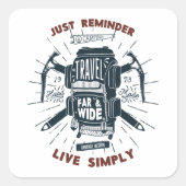 Sticker Carré Voyage Loin Et Large (Devant)