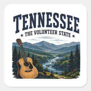 Sticker Carré Voyage musical dans les montagnes du Tennessee
