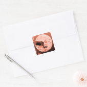 Sticker Carré Voyage sur la Lune (Rose Sepia) (Enveloppe)