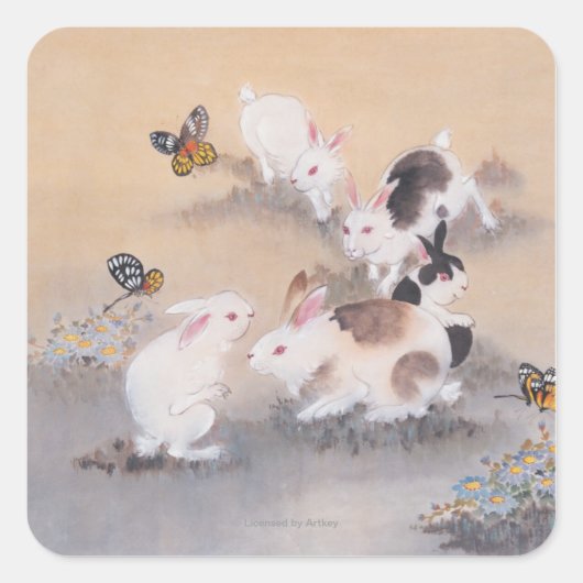 Sticker Carré Voyage sur le terrain (Devant)