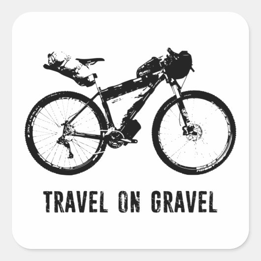 Sticker Carré Voyage Sur Le Vélo Gravel (Devant)