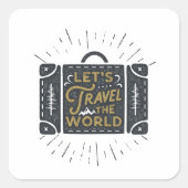 Sticker Carré Voyageons dans le monde (Devant)